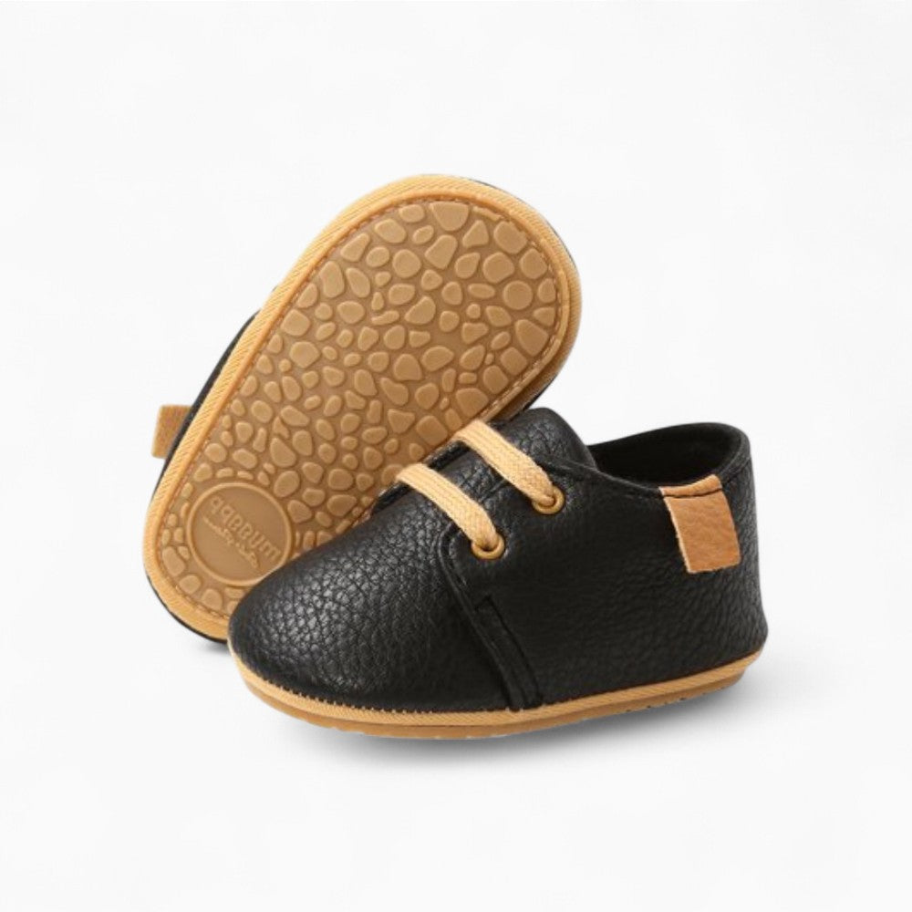 Mocassins Unis À Enfiler En Cuir Synthétique Pour Bébé