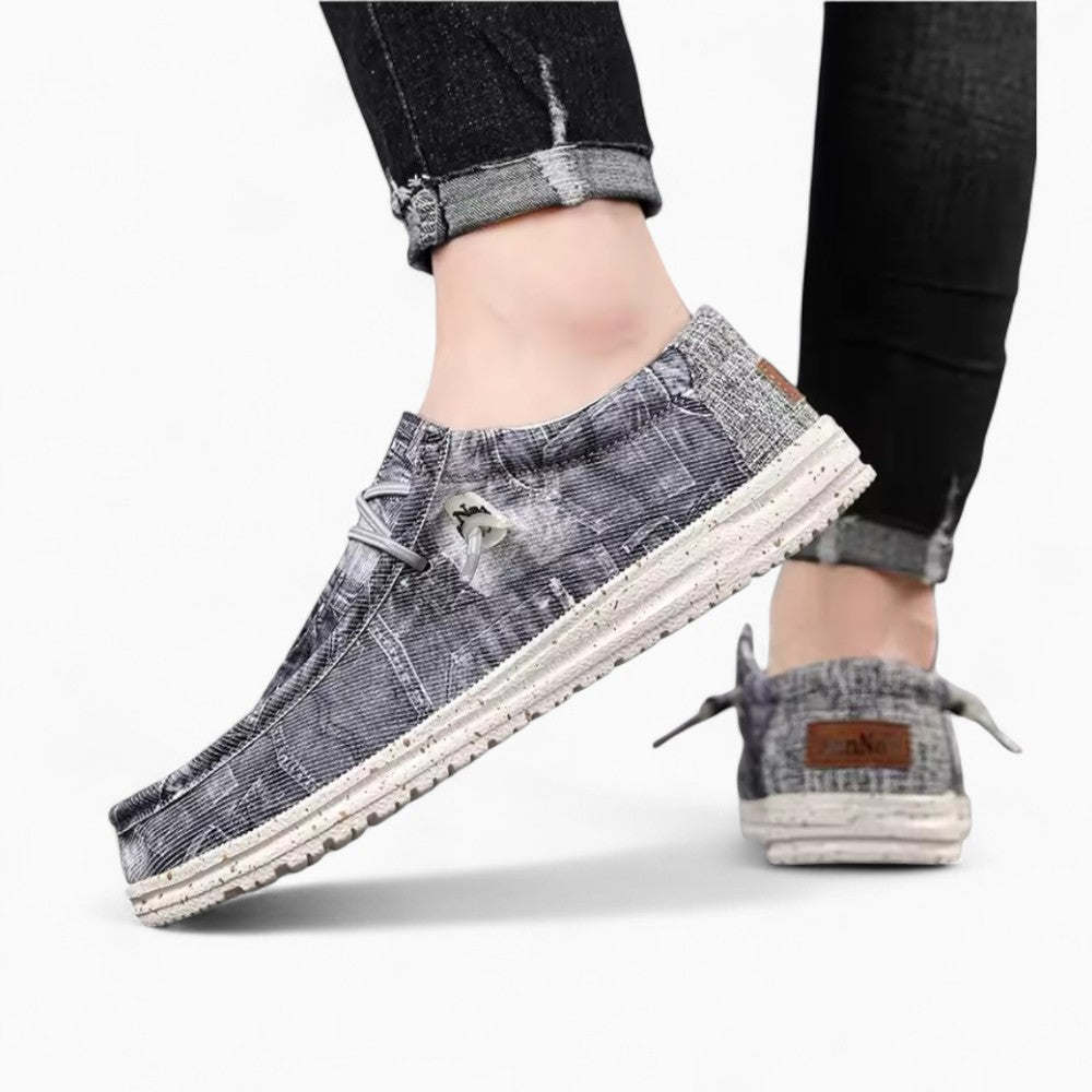 Mocassins souples décontractés en jean délavé
