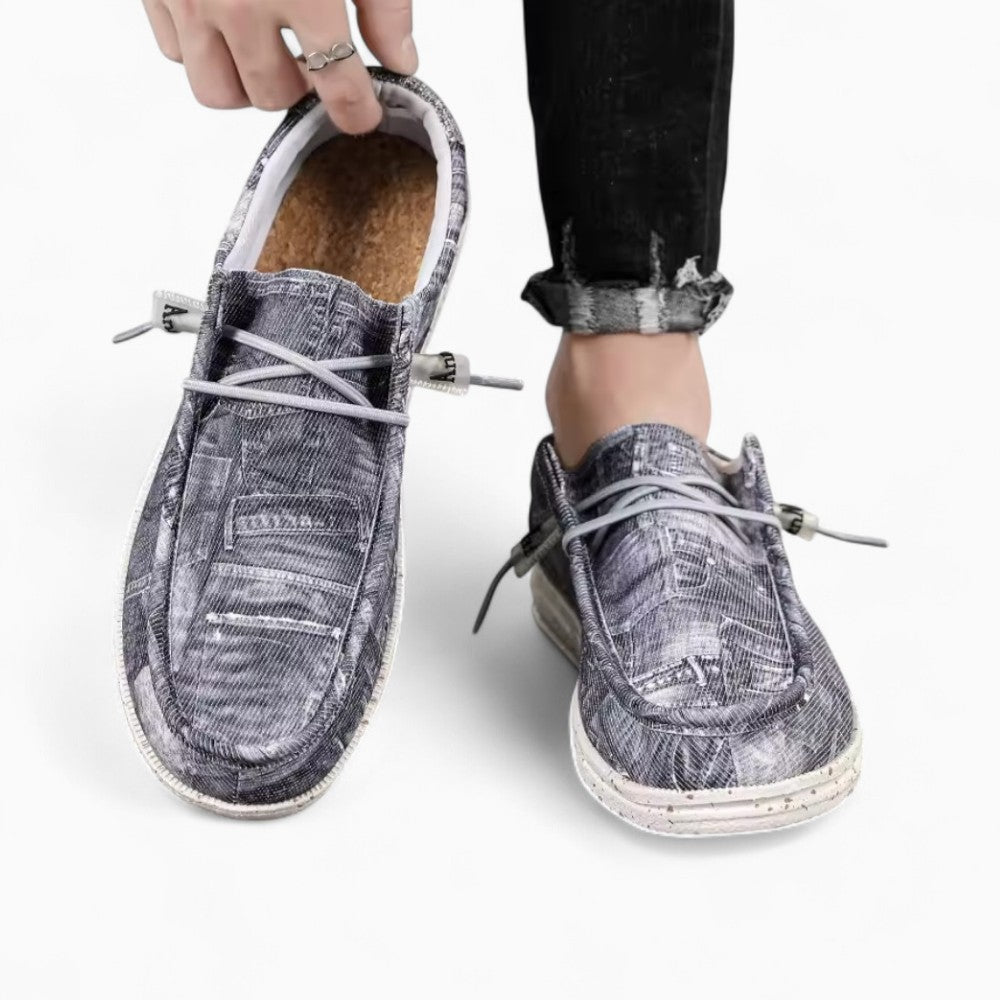 Mocassins souples décontractés en jean délavé