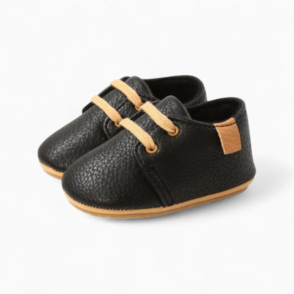 Mocassins Unis À Enfiler En Cuir Synthétique Pour Bébé