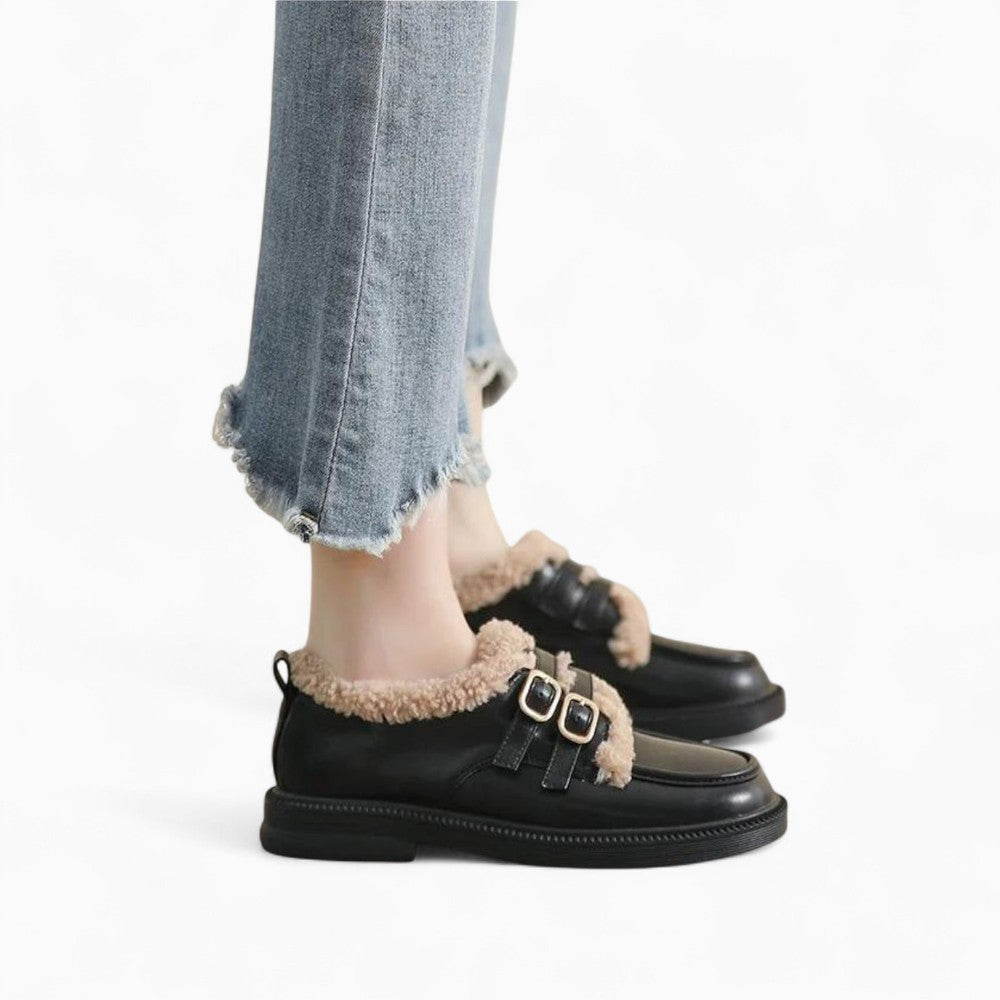 Mocassins Souples D’hiver En Bouclette Et Fourrure Pour Femmes