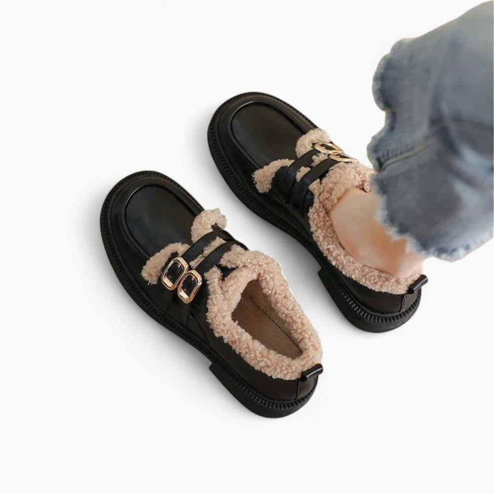 Mocassins Souples D’hiver En Bouclette Et Fourrure Pour Femmes