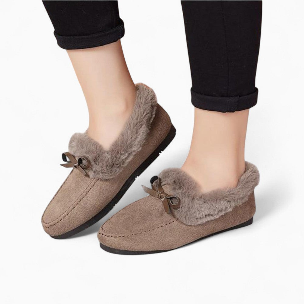 Mocassins Souples D’hiver Élégants En Fausse Fourrure