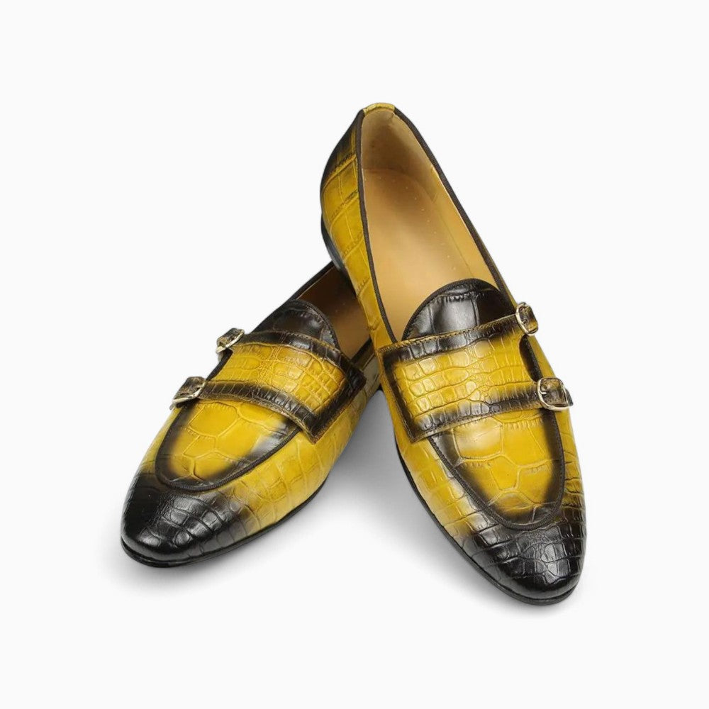 Mocassins Souples Bicolores Effet Cuir