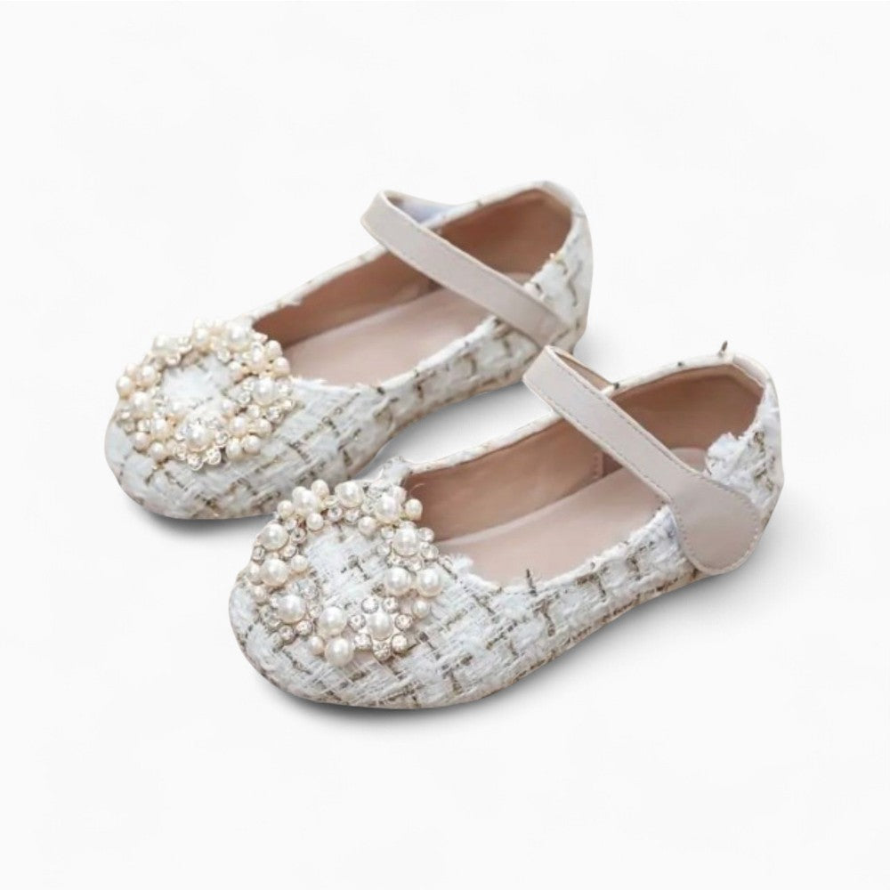 Mocassins Tendances À Carreaux Avec Perles Décoratives Pour Bébé
