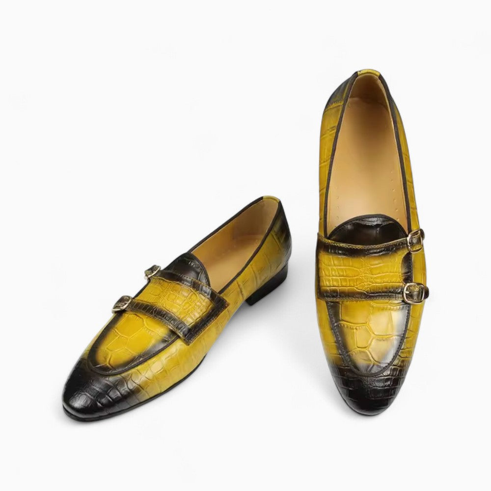 Mocassins Souples Bicolores Effet Cuir