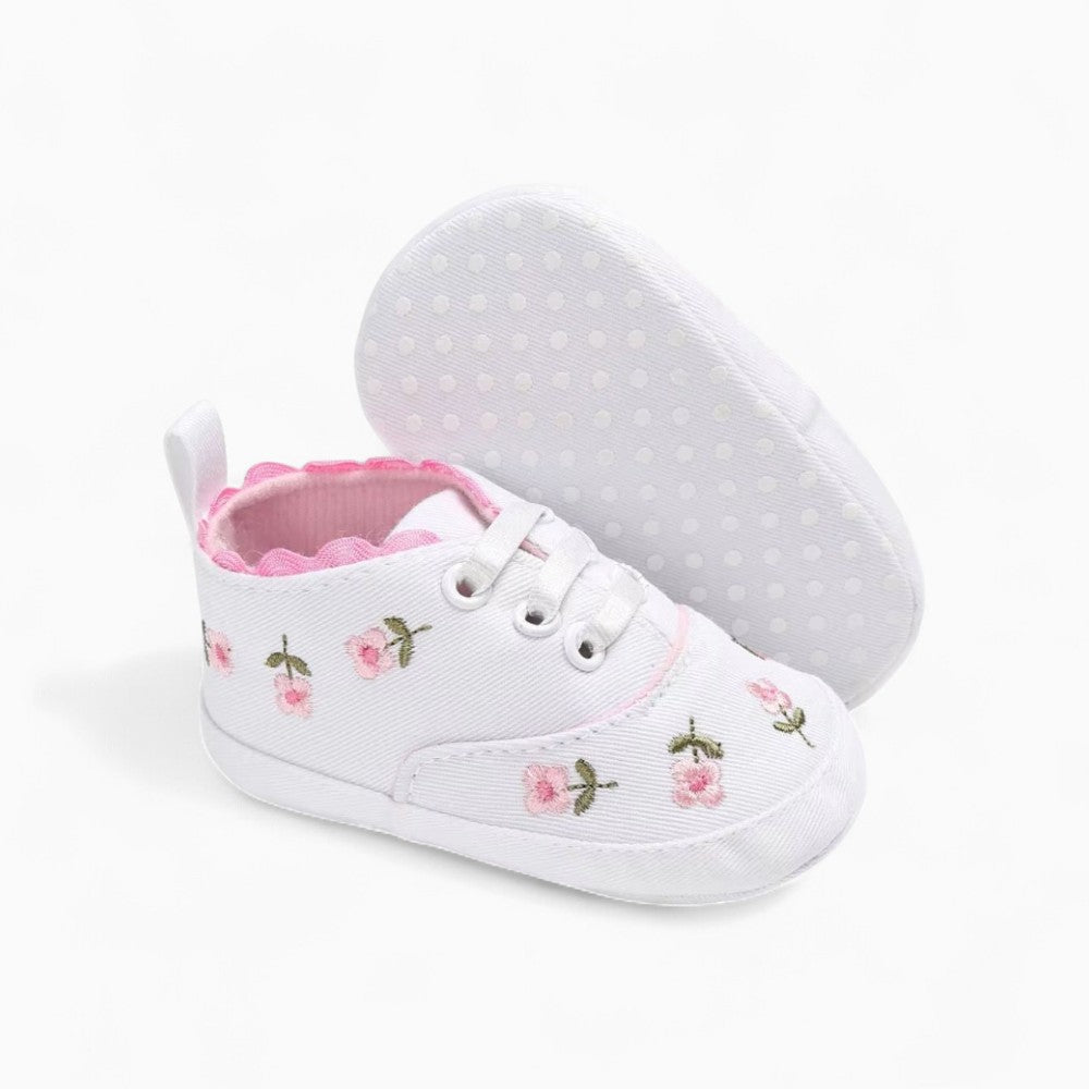 Mocassins Souples Avec Motif Fleur Pour Bébé Fille