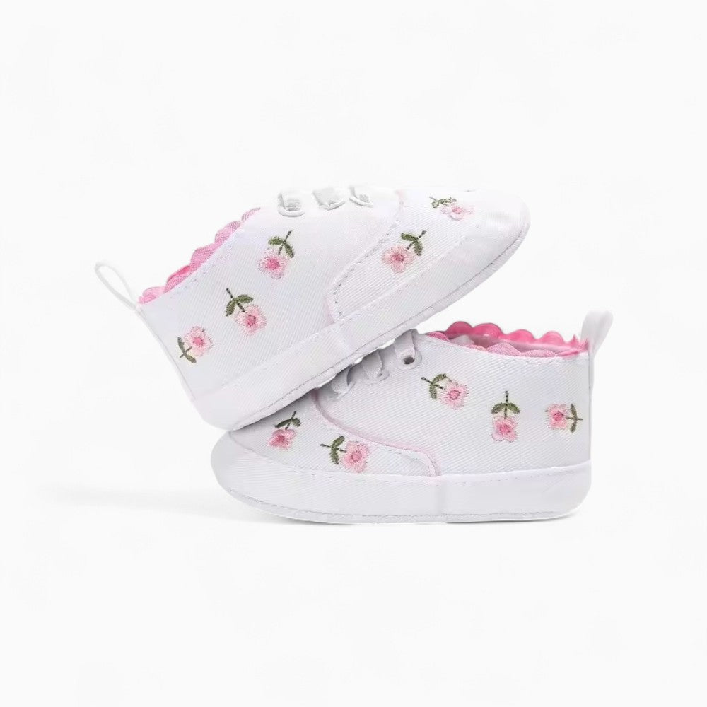 Mocassins Souples Avec Motif Fleur Pour Bébé Fille