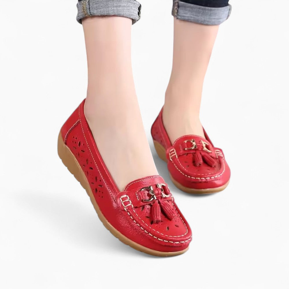 Mocassins Souples Ajourés À Glands Pour Femme