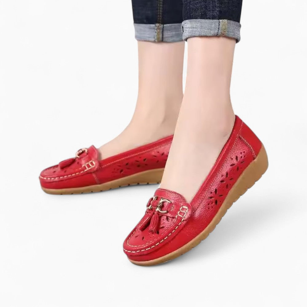 Mocassins Souples Ajourés À Glands Pour Femme