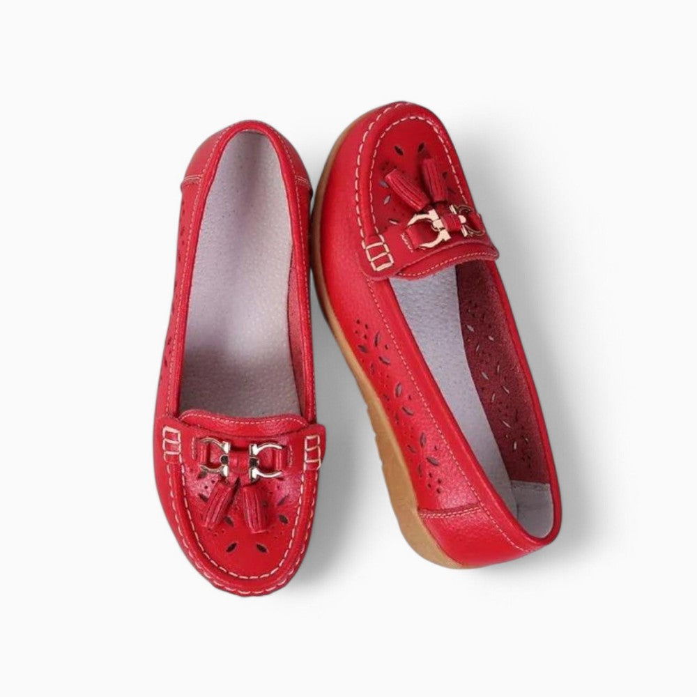Mocassins Souples Ajourés À Glands Pour Femme