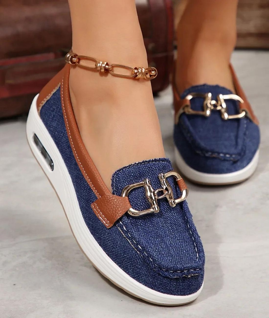Mocassin Ballerine Avec Boucle Fine