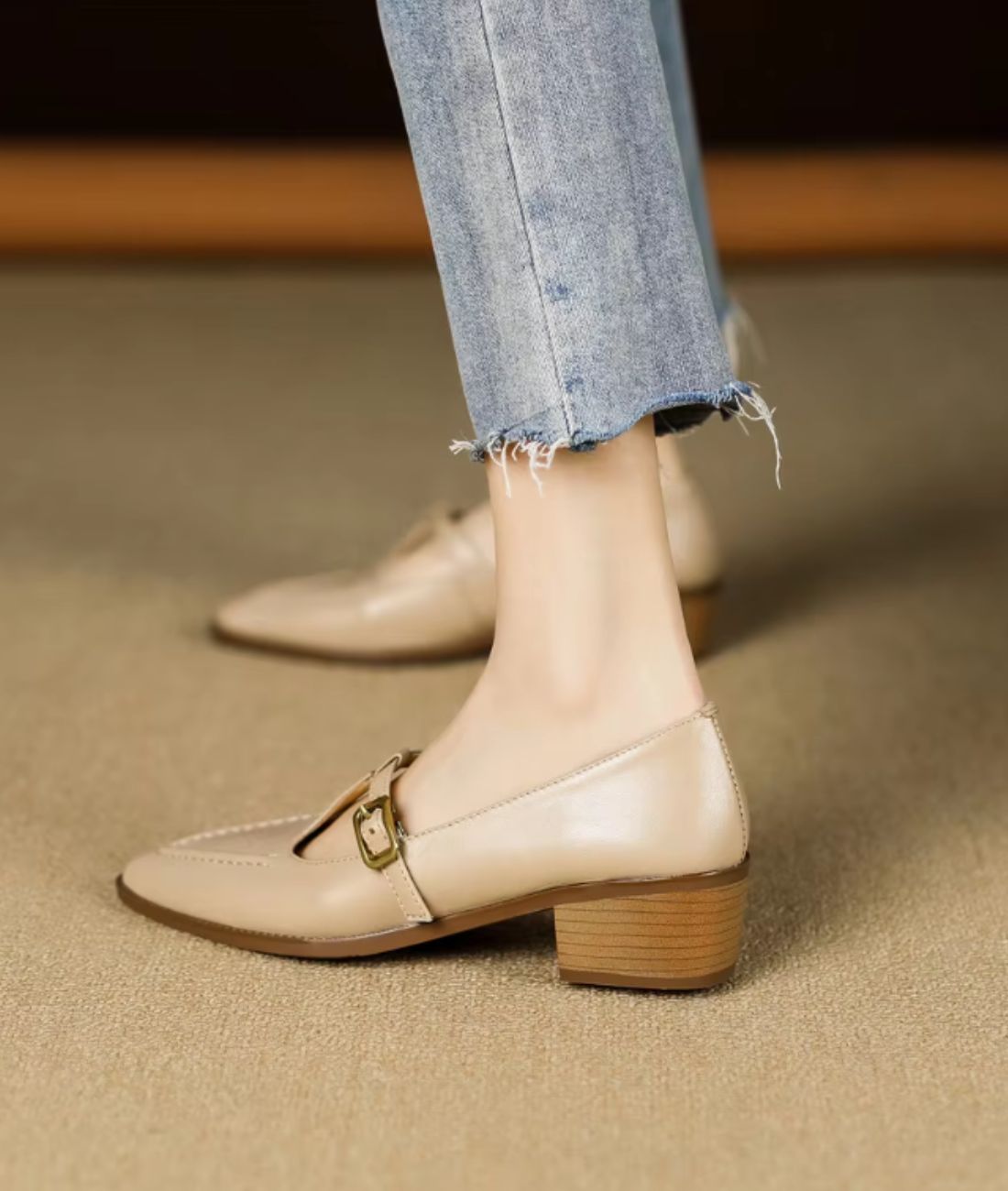 Mocassin Ballerine Décontracté À Bride