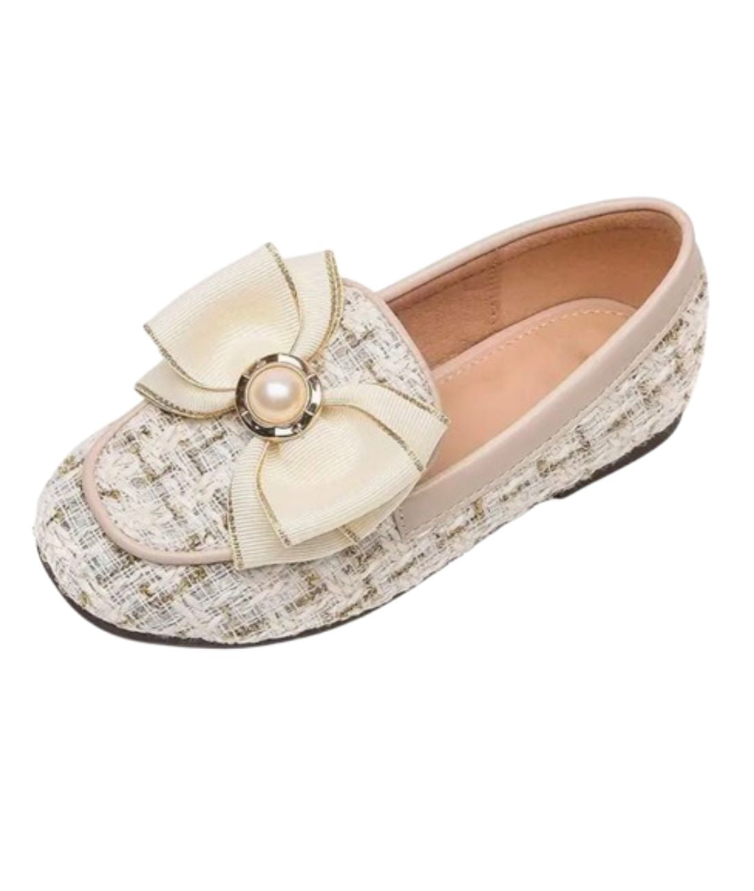 Mocassin Ballerine En Satin Avec Nœud Et Clous