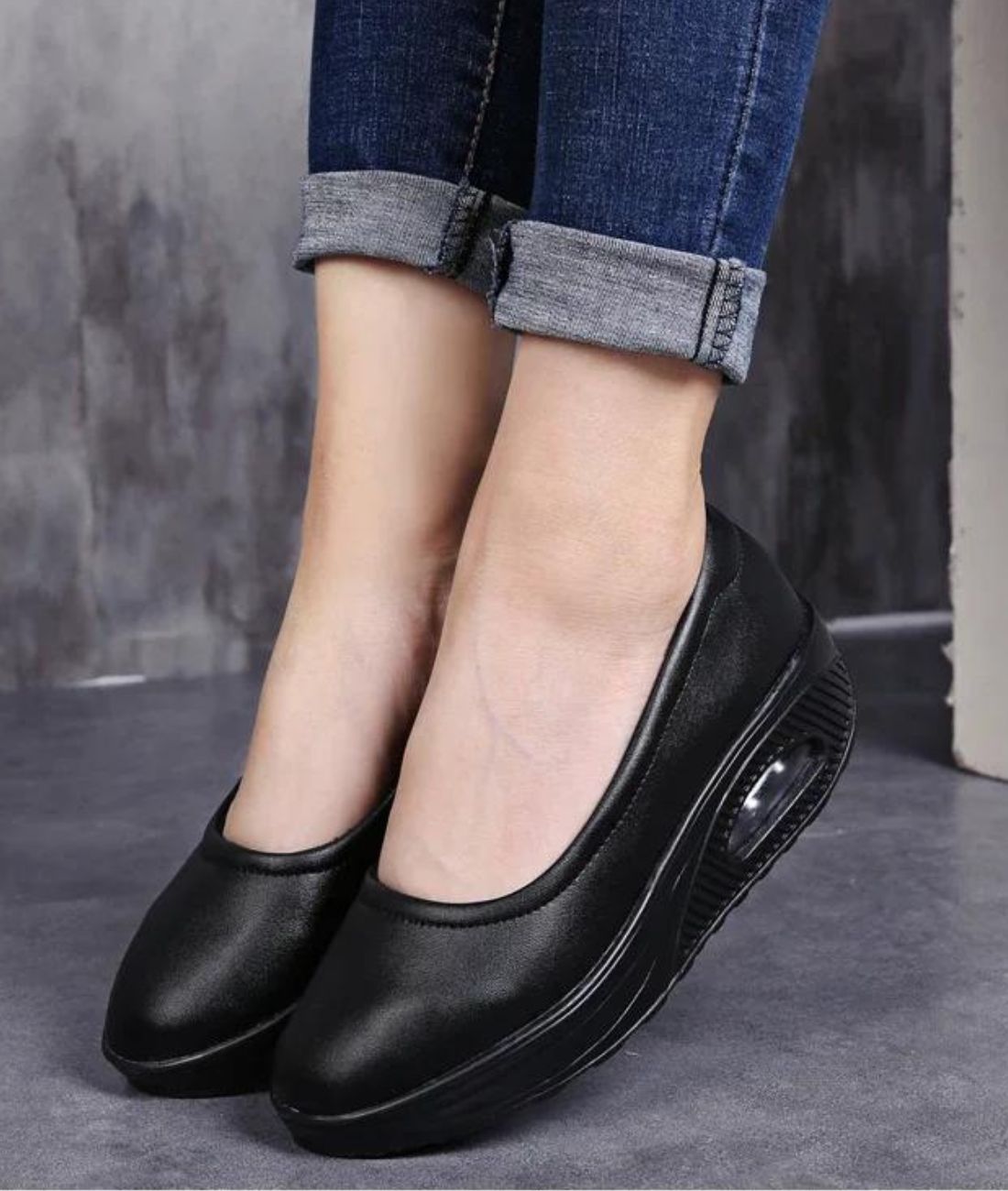 Mocassin Ballerine Vernis À Bout Rond