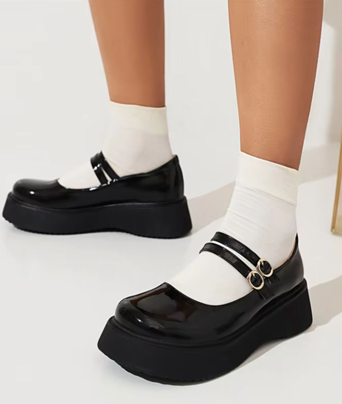 Mocassin Ballerine Vernis À Doubles Boucles