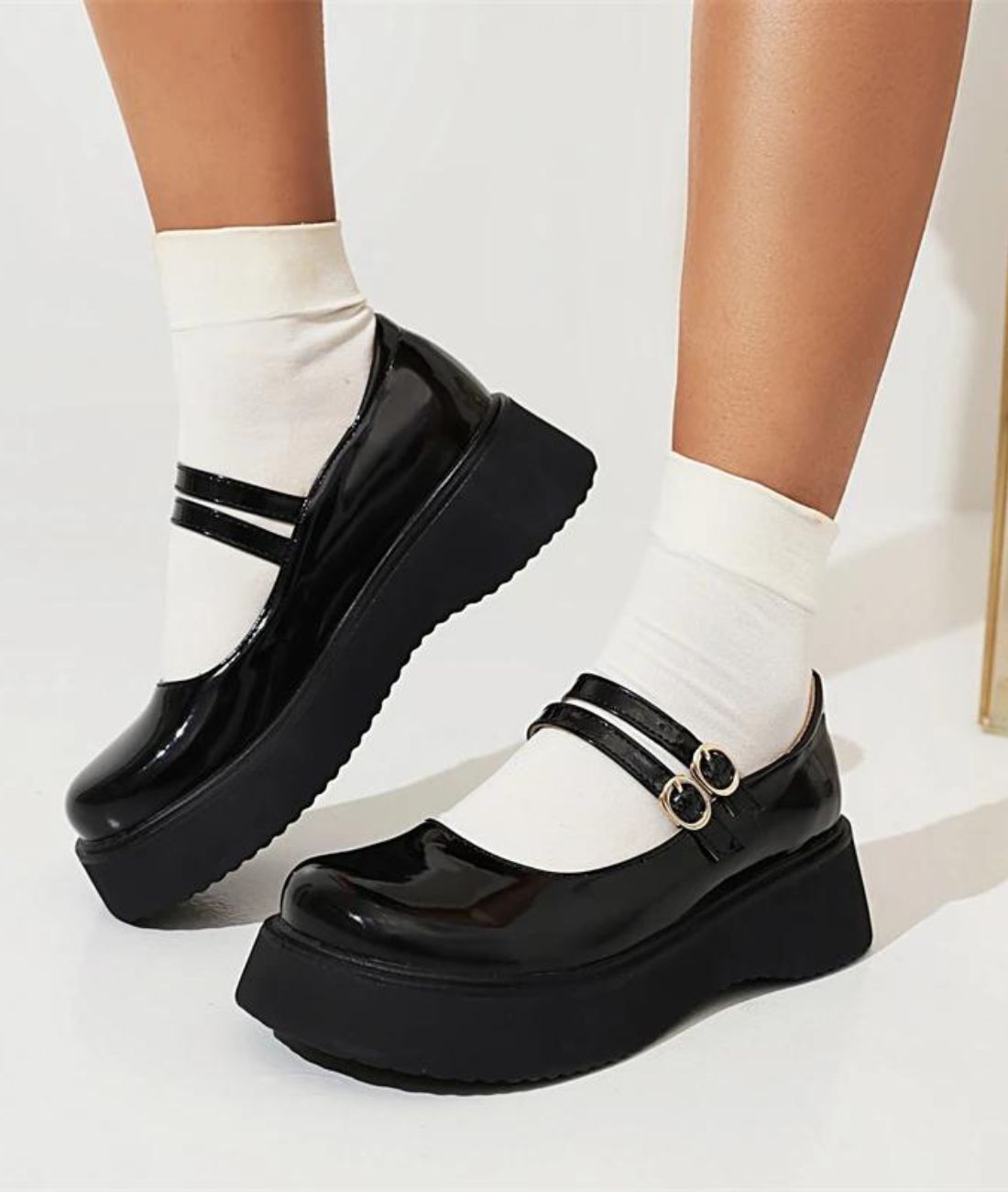 Mocassin Ballerine Vernis À Doubles Boucles