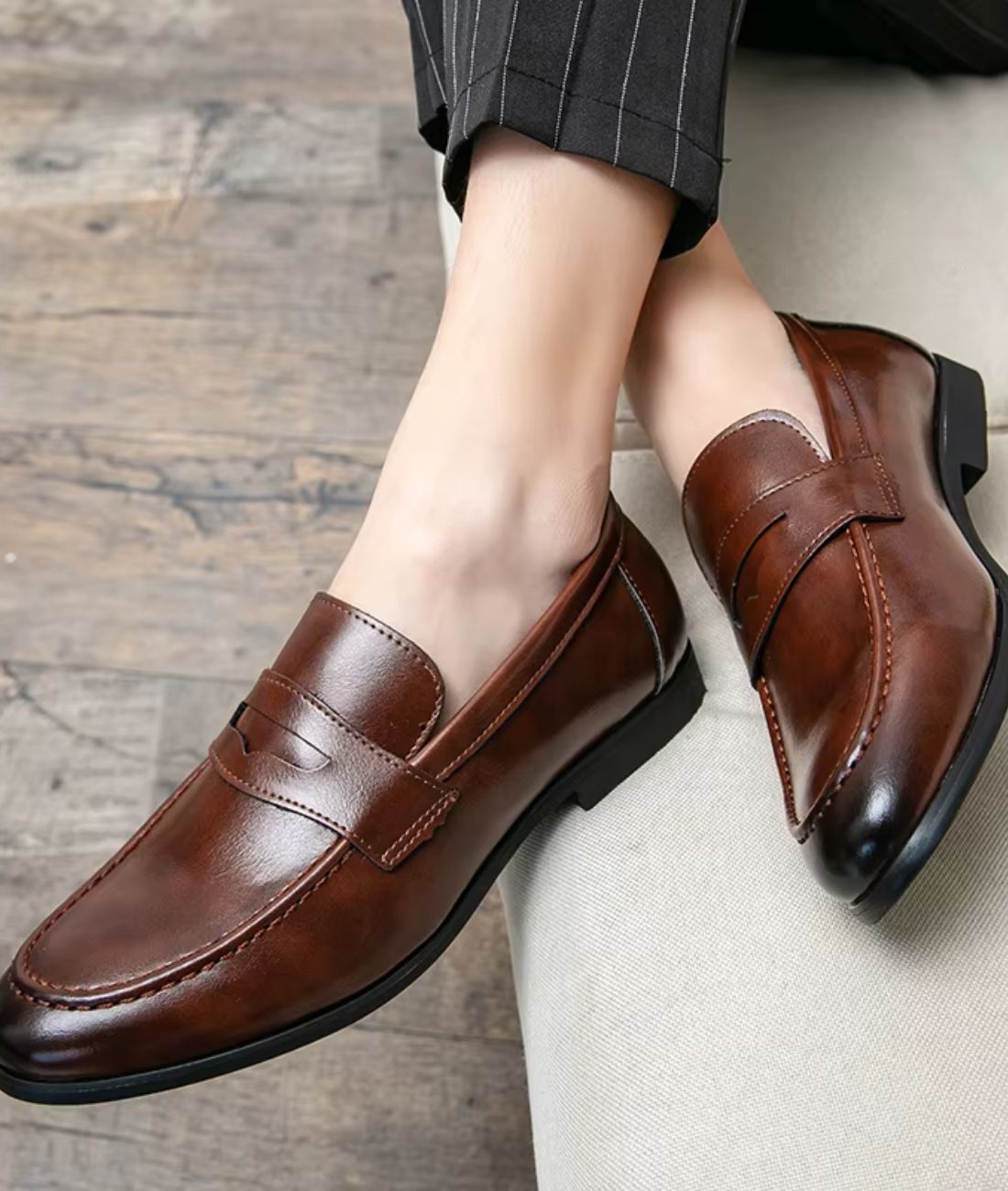 Mocassin Cuir Homme Semelle Gomme