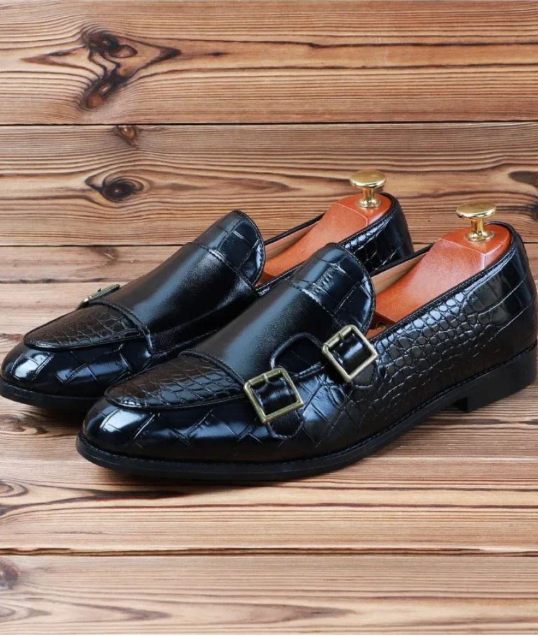 Mocassin En Cuir À Imprimé Crocodile Pour Hommes