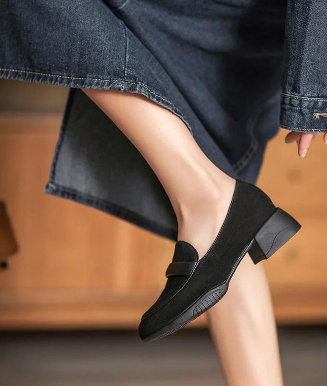 Mocassin En Daim Suédé Britannique Pour Femmes