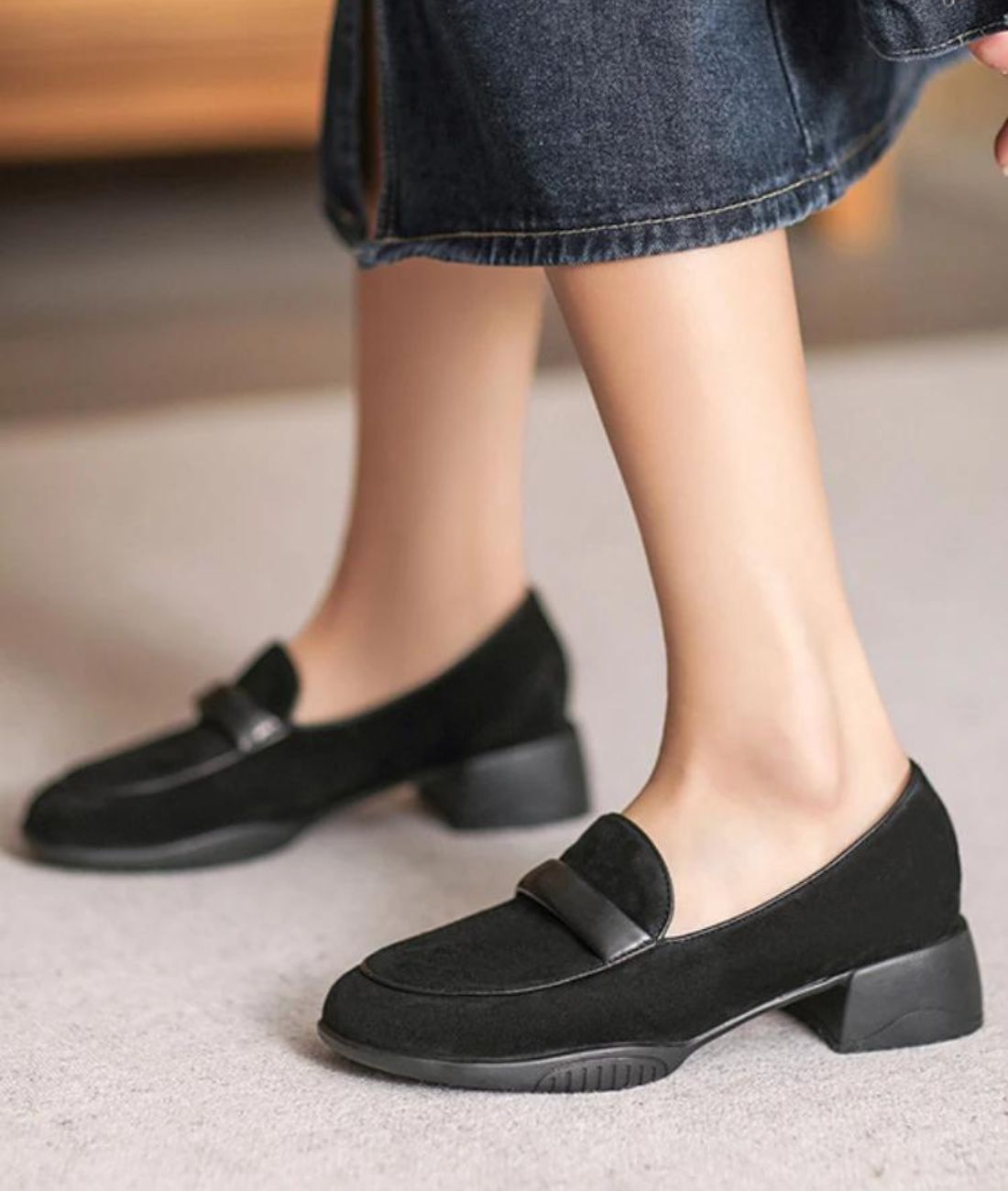 Mocassin En Daim Suédé Britannique Pour Femmes