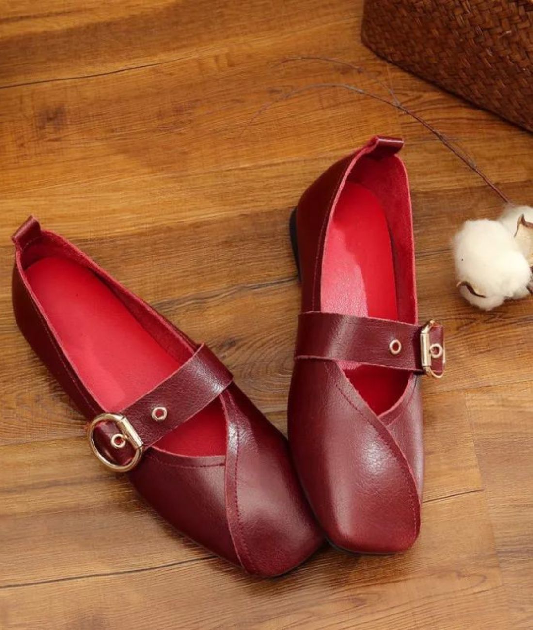 Mocassin Mary Jane À Bout Carré