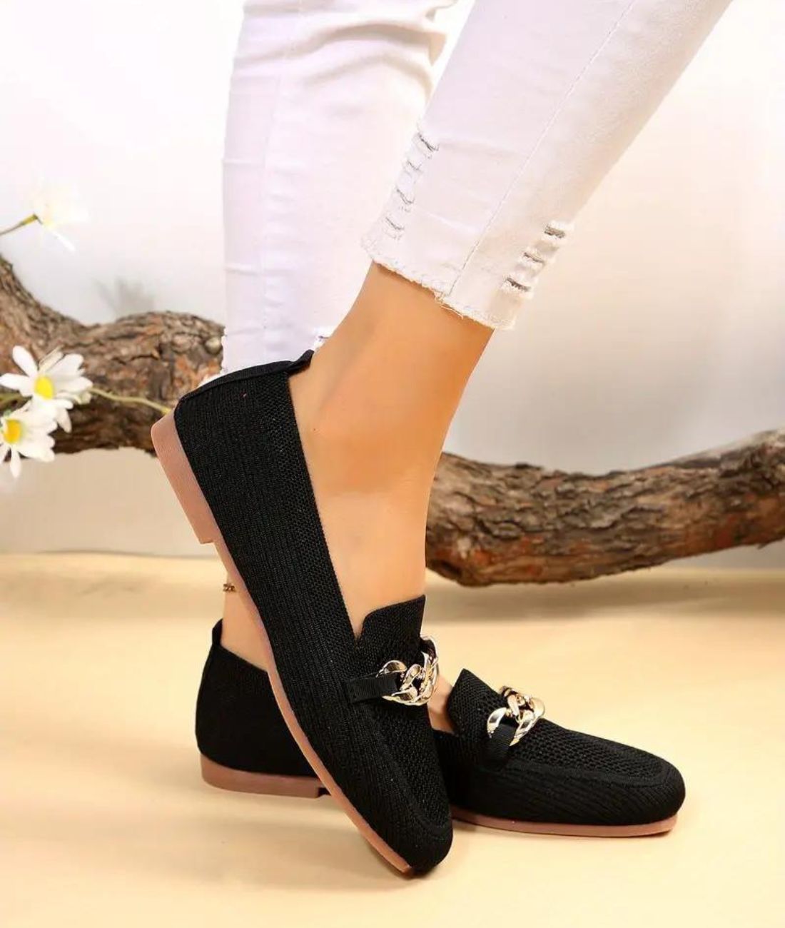 Mocassin Mary Jane Noir Style Rock