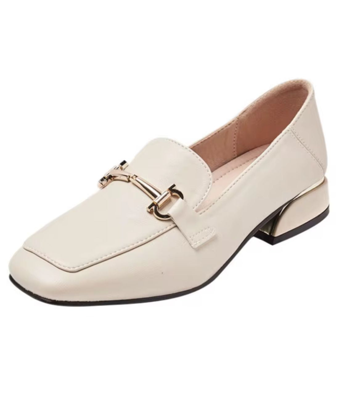 Mocassin Mary Jane Vernis À Talon Carré