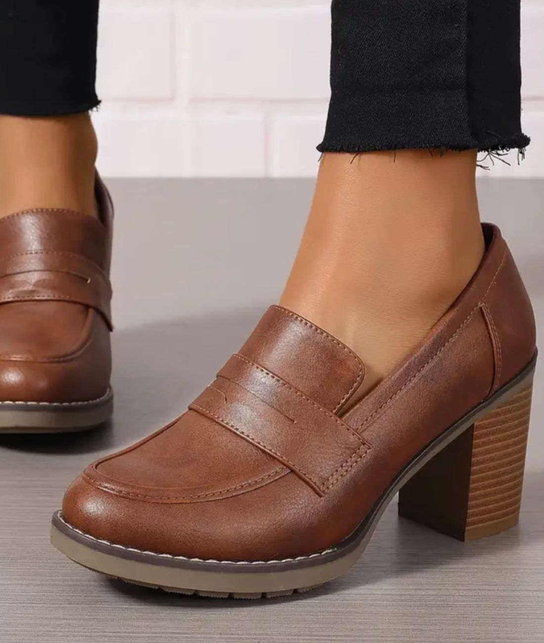 Mocassin À Talons 8cm Pour Femmes