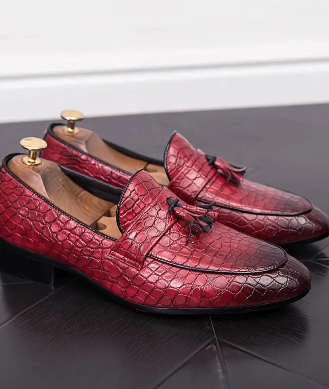Mocassins À Gland Avec Effet Croco Pour Hommes