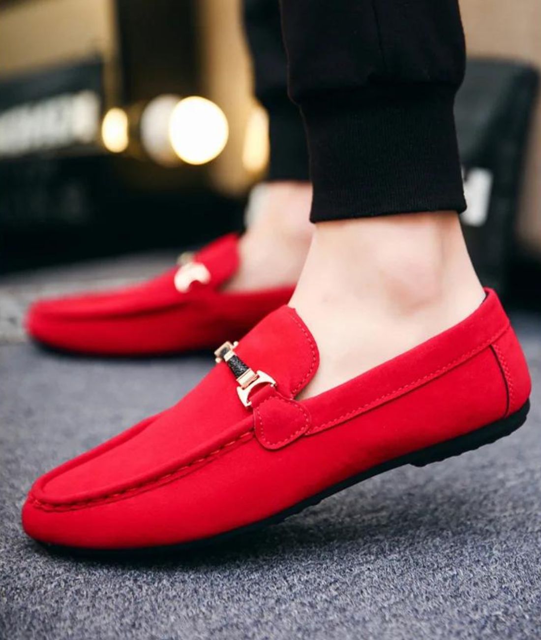 Mocassins À Boucle En Daim Pour Hommes