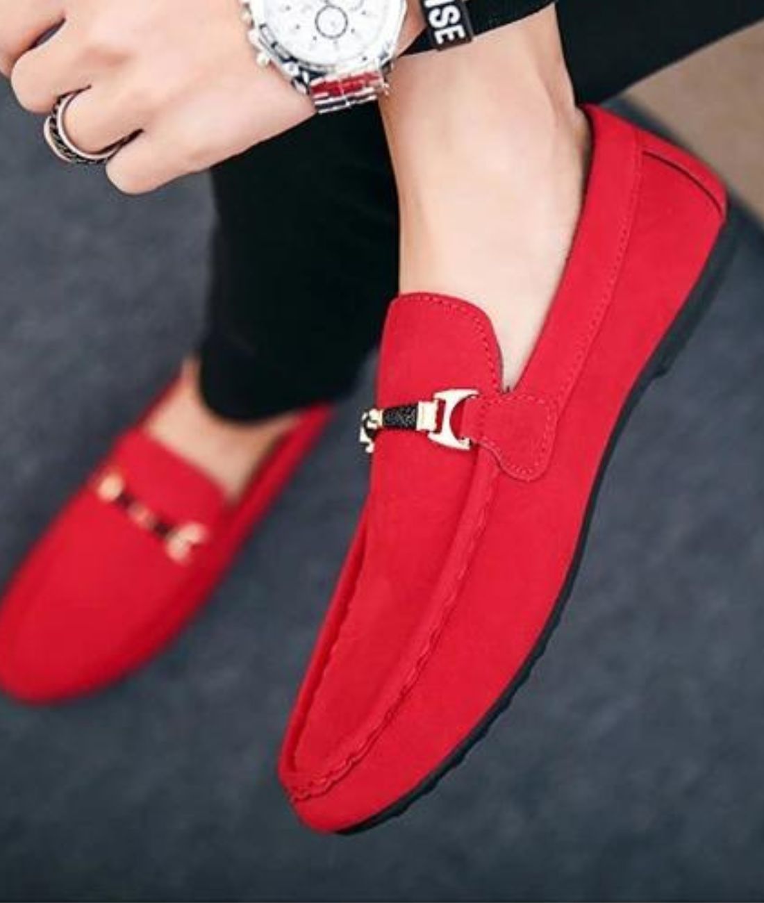 Mocassins À Boucle En Daim Pour Hommes