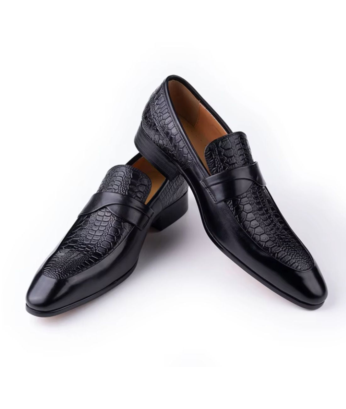 Mocassins À Bout Pointu En Cuir Véritable Pour Homme