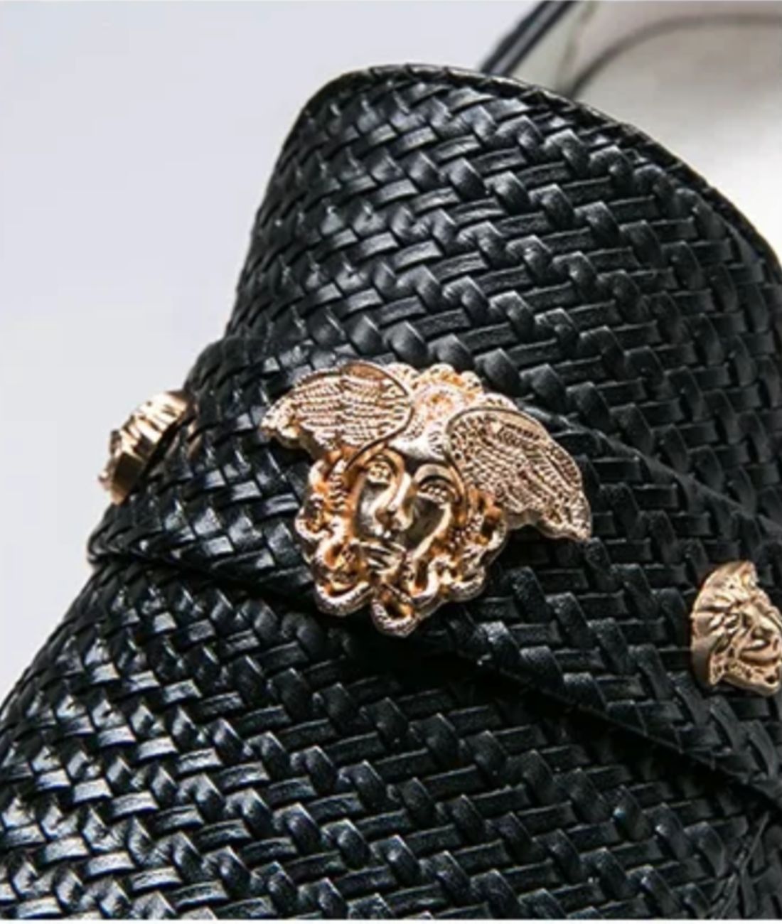 Mocassins À Bout Pointu En Cuir Verni Avec Nœud Décoratif