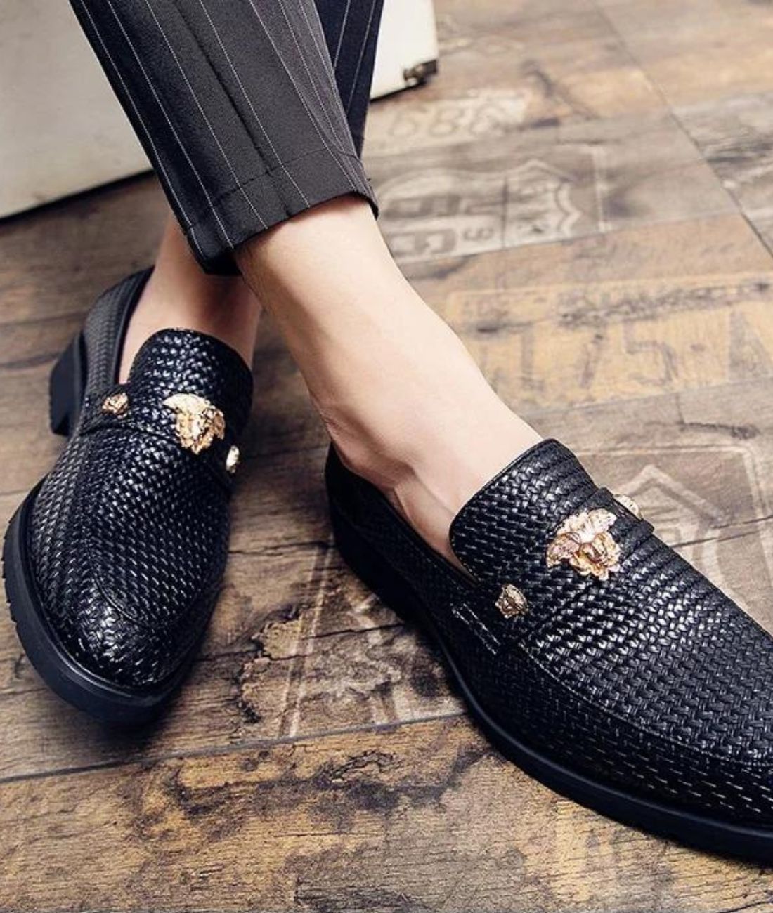 Mocassins À Bout Pointu En Cuir Verni Avec Nœud Décoratif