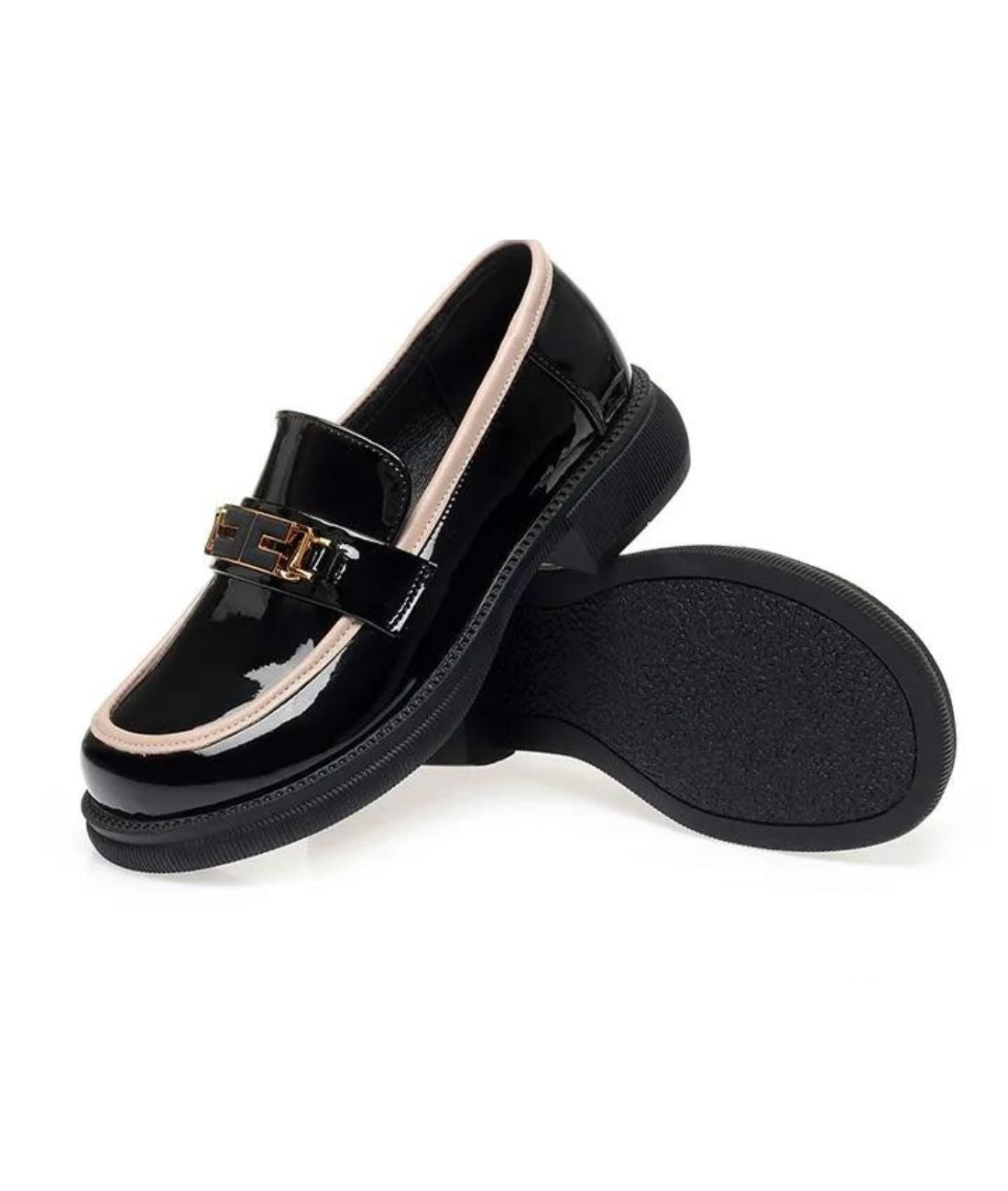 Mocassins À Bout Rond En Cuir Verni Pour Femmes