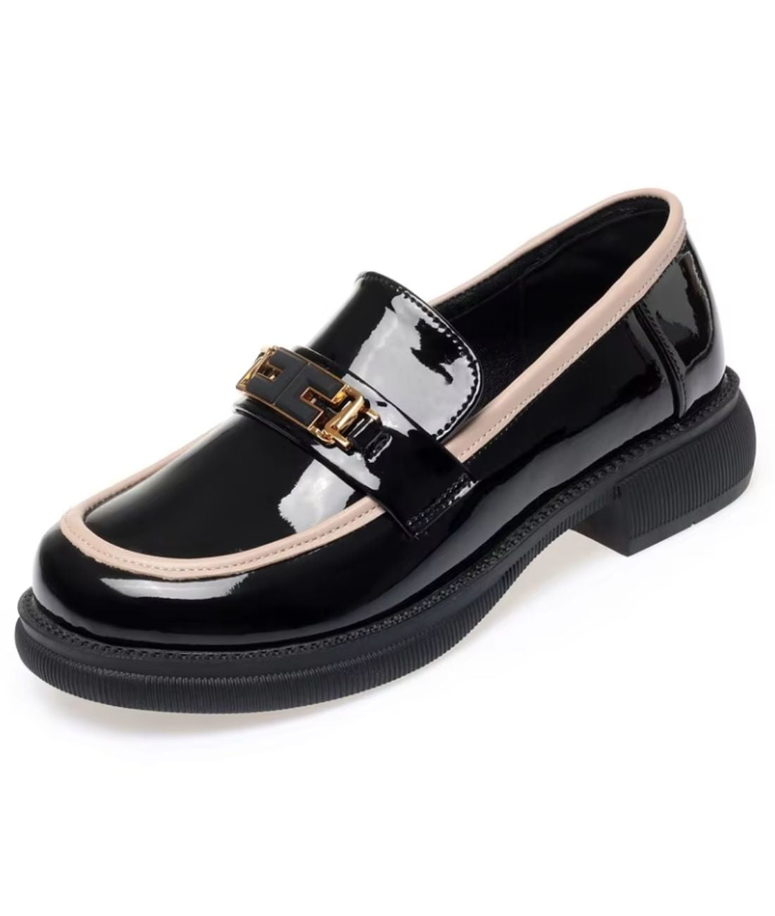 Mocassins À Bout Rond En Cuir Verni Pour Femmes