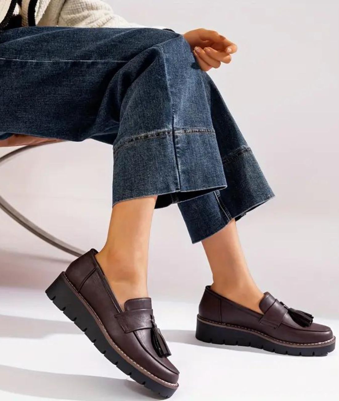 Mocassins À Enfiler À Glands Pour Femme
