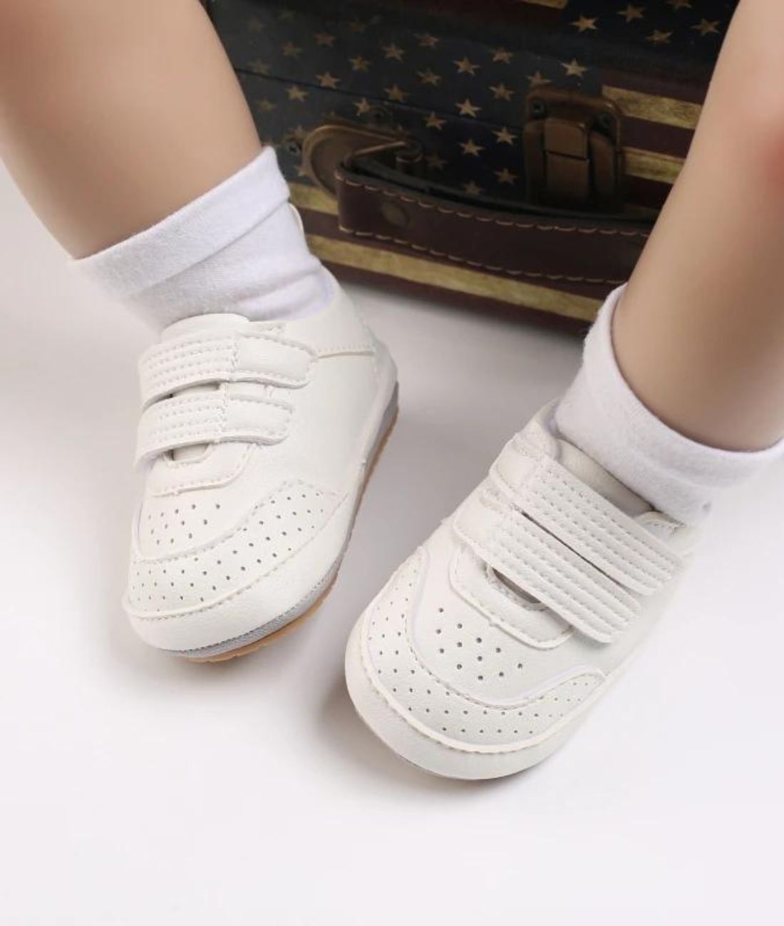 Mocassins À Fermeture Velcro Style Bateau Pour Bébé