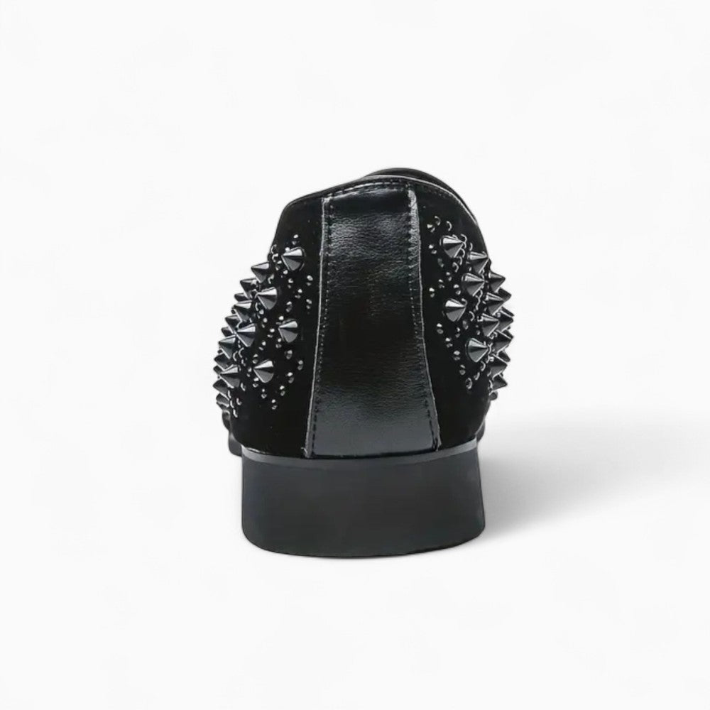 Mocassins Vernis Noirs Pour Hommes À Piques
