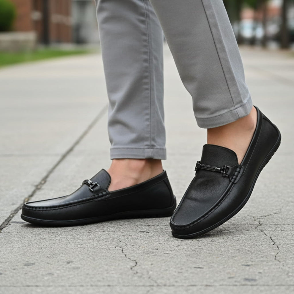 Ravello Mocassins en Cuir à Enfiler – Détail Mors Style Chaussures de Conduite