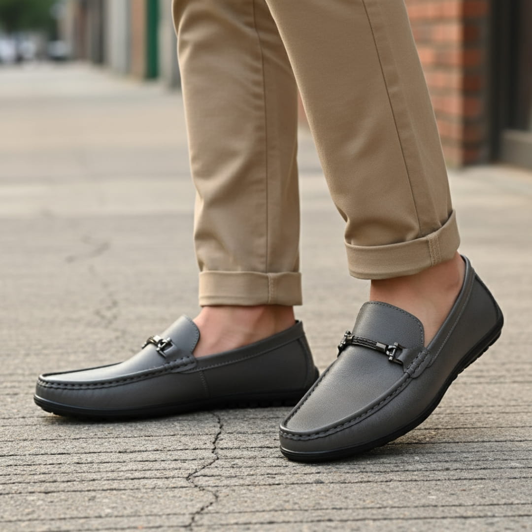 Ravello Mocassins en Cuir à Enfiler – Détail Mors Style Chaussures de Conduite