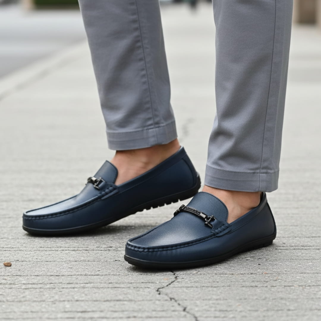 Ravello Mocassins en Cuir à Enfiler – Détail Mors Style Chaussures de Conduite