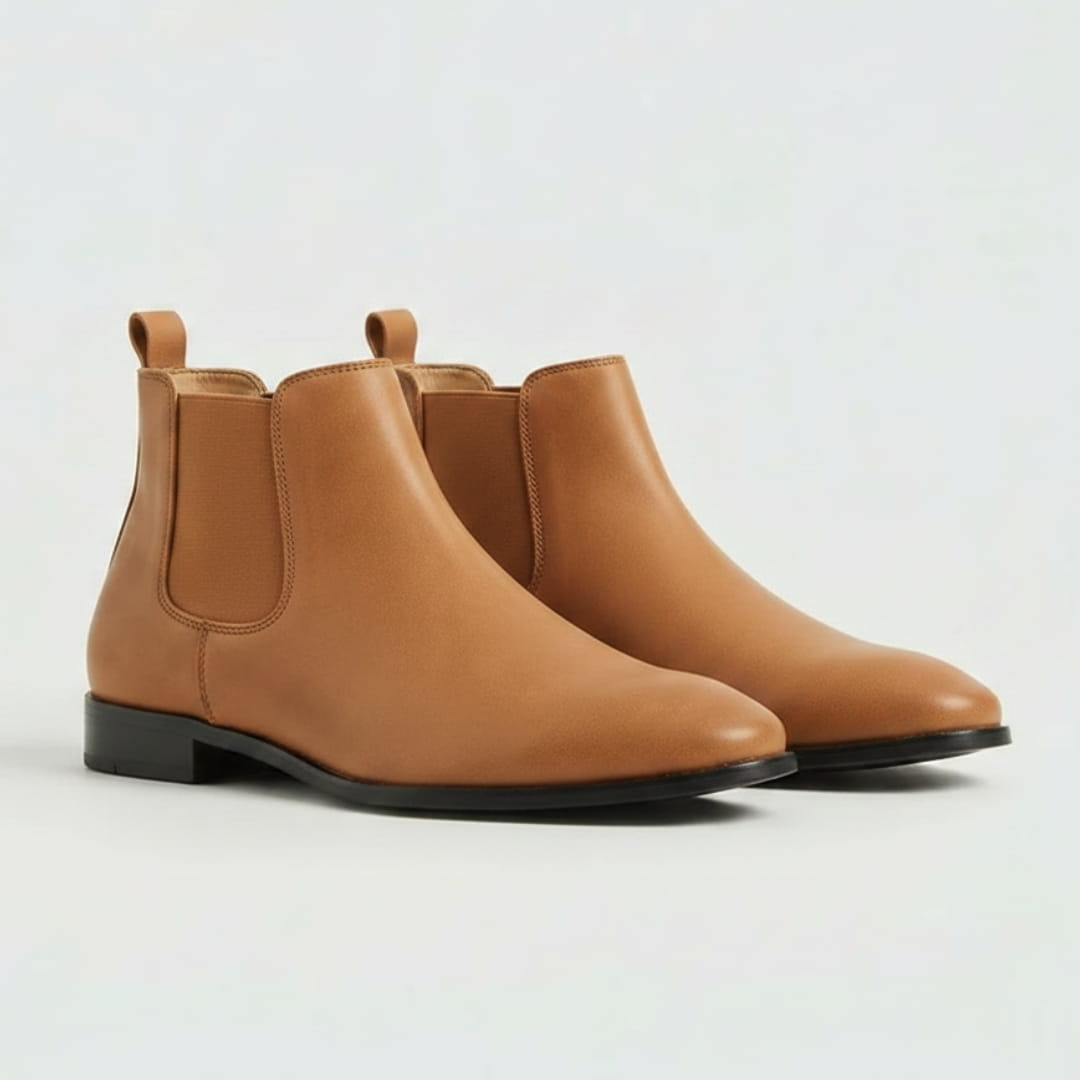 Mario Bottines Chelsea en Cuir – Panneaux Élastiques Chaussage Pratique À Enfiler Silhouette Cheville