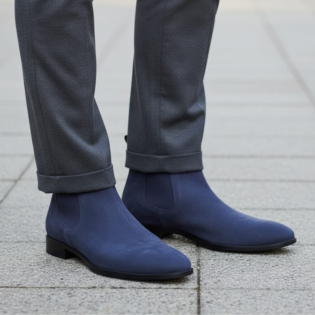 Mario Bottines Chelsea en Cuir – Panneaux Élastiques Chaussage Pratique À Enfiler Silhouette Cheville