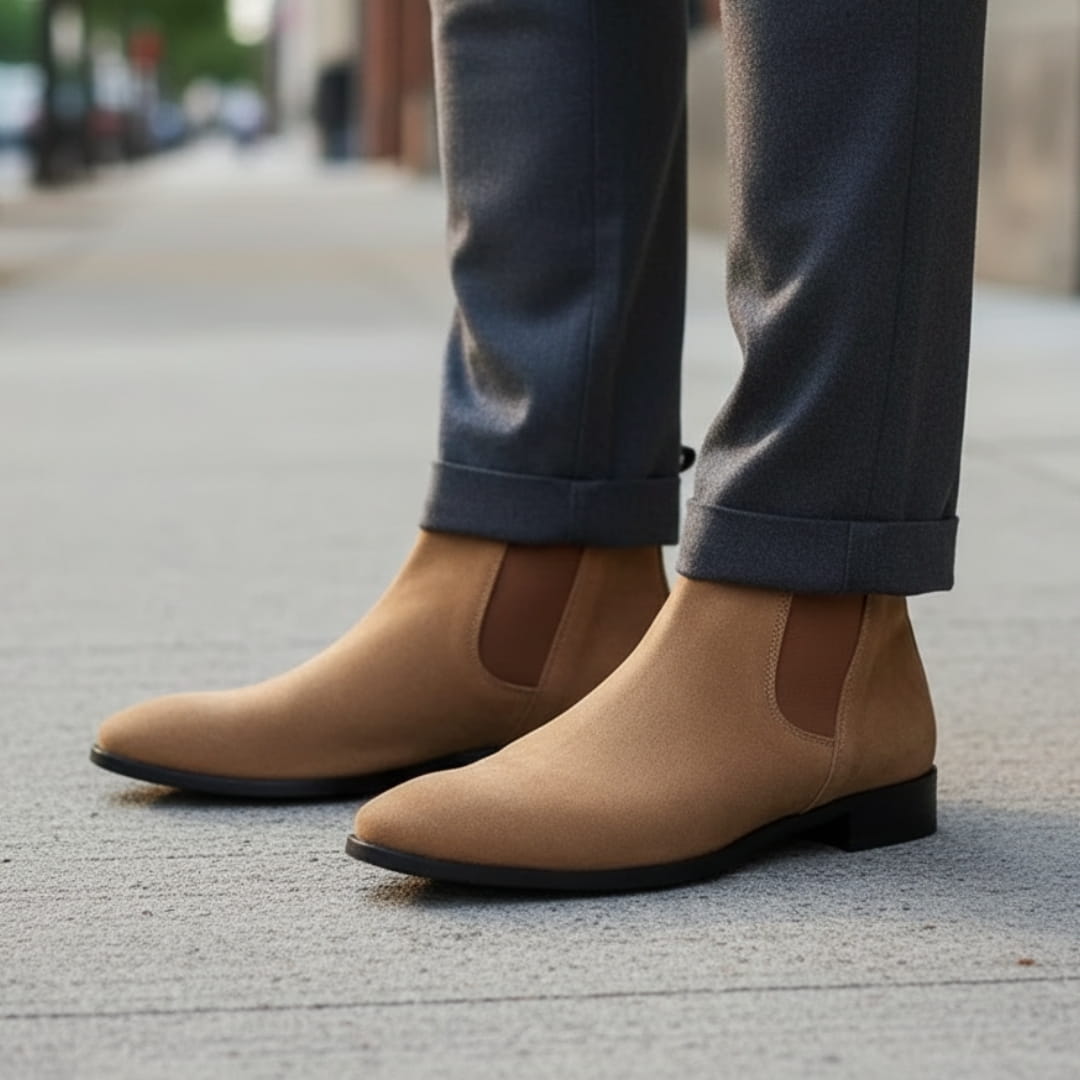 Mario Bottines Chelsea en Cuir – Panneaux Élastiques Chaussage Pratique À Enfiler Silhouette Cheville