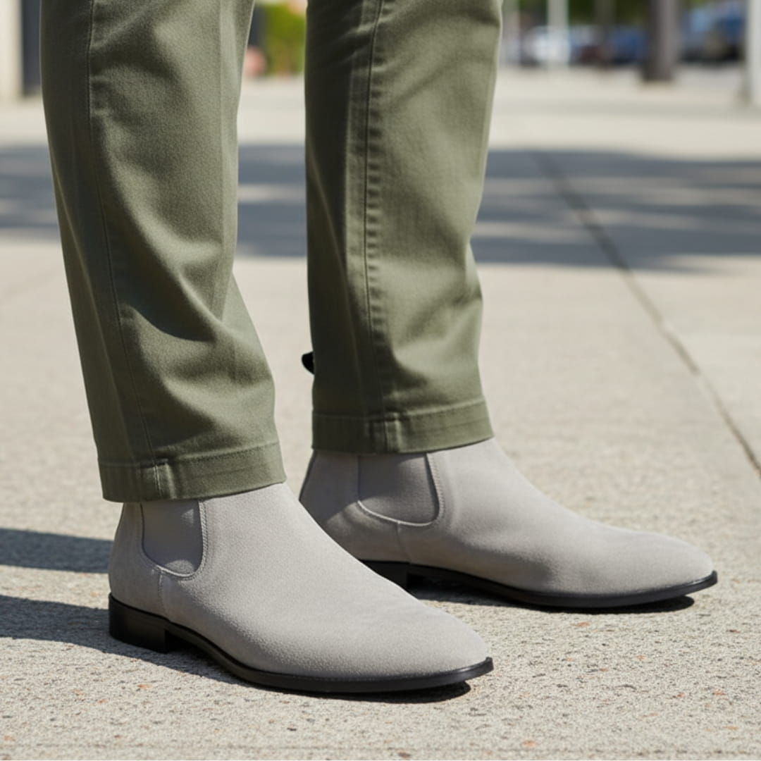 Mario Bottines Chelsea en Cuir – Panneaux Élastiques Chaussage Pratique À Enfiler Silhouette Cheville