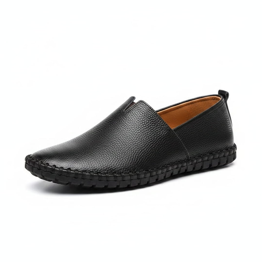 Harrow Mocassins en Cuir à Enfiler – Silhouette Bout Amande Semelle Plate Cousue