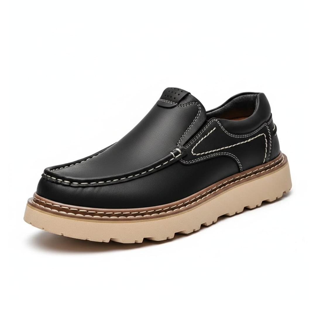 Alberto Mocassins Classiques en Cuir – Semelle Antidérapante Durable Style Casual