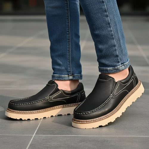 Alberto Mocassins Classiques en Cuir – Semelle Antidérapante Durable Style Casual